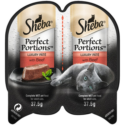 Корм Sheba Perfect Portions паштет с говядиной для кошек, 75г