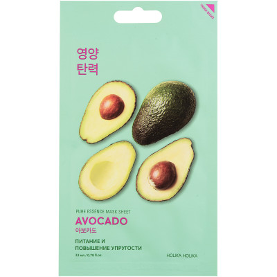 Маска Holika Holika pure essence mask sheet avocado тканевая для лица, 23мл