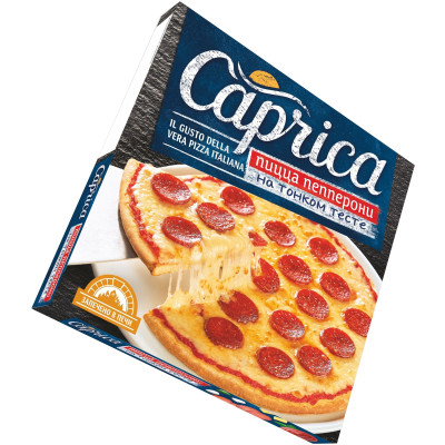 Пицца Caprica Пепперони на тонком тесте замороженная, 320г