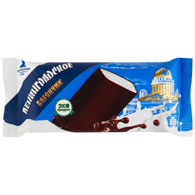 Мороженое сливочное Ленинградское в шоколадной глазури, 80г