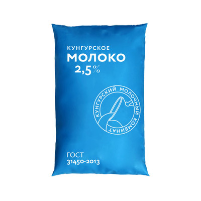 Молоко Кунгурский МК Кунгурское пастеризованное 2.5%, 900мл