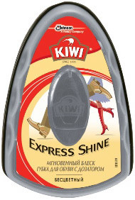 Губка для обуви Kiwi Express Shine с дозатором крема бесцветная, 6г