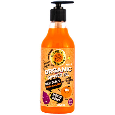Гель Planeta Organica для душа Skin Super Food Базилик и мандарин, 500мл
