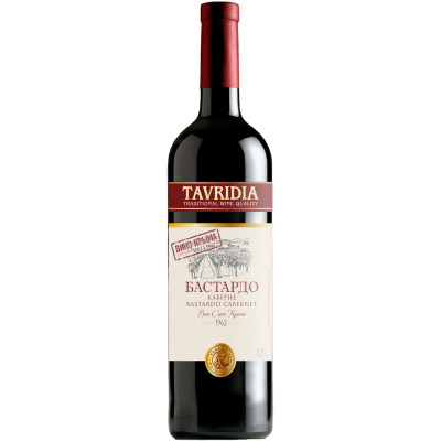 Вино столовое Tavridia Бастардо Каберне красное сухое 13%, 750мл