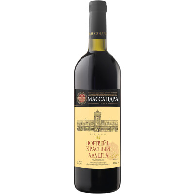 Вино ликерное Массандра Портвейн Красный Алушта 17%, 750мл