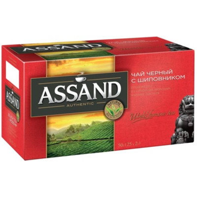 Чай Assand чёрный с шиповником, 25x1.5г