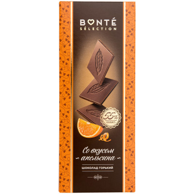 Шоколад горький со вкусом апельсина 55% Bonte Sweets, 90г