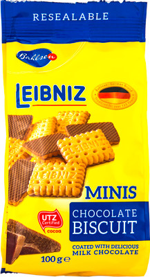 Печенье Leibniz Minis Choco сливочное в шоколаде, 100г
