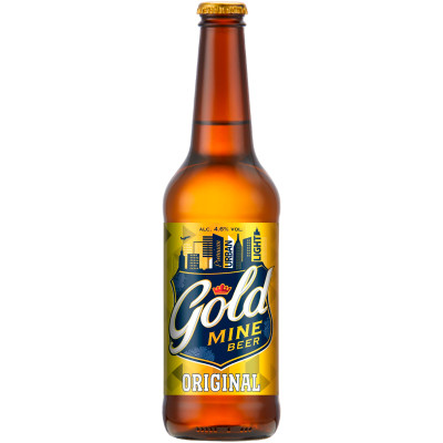 Пиво Gold Mine Beer светлое 4.6%, 450м