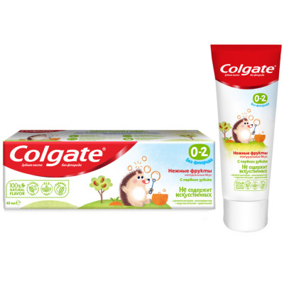 Зубная паста Colgate 0-2 детская без фторида, 40мл