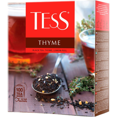 Чай Tess Thyme чёрный с ароматом лимона и чабреца, 100х1.5г