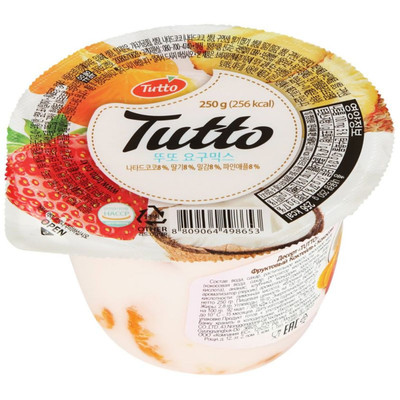 Десерт фруктовый Tutto кокосовое молоко, 250г