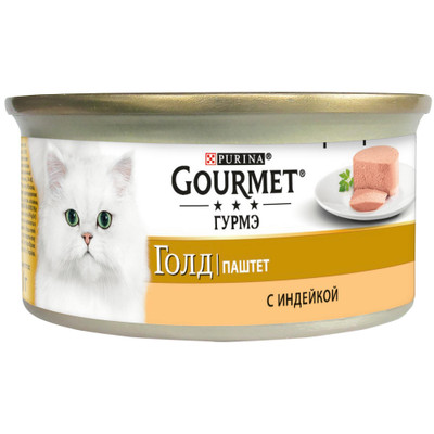 Корм Gourmet Gold паштет с индейкой для кошек, 85г
