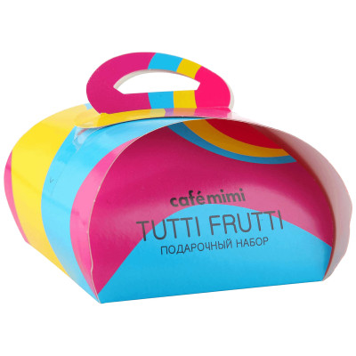 Подарочный набор Cafe Mimi Tutti Frutti бурлящий шар, 120г + мыло ручной работы, 90гр