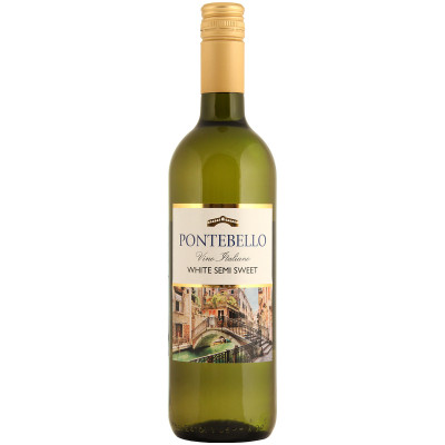 Вино Понтебелло белое полусладкое 10.5%, 750мл