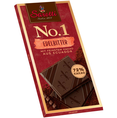 Шоколад Sarotti No.1 Dark горький 72%, 100г