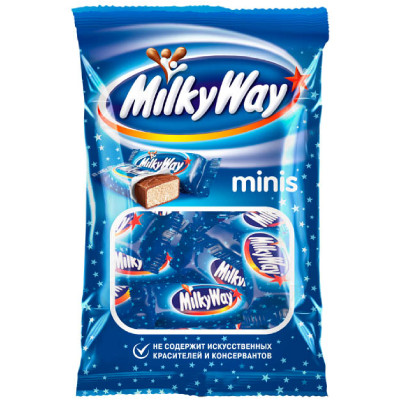 Батончики Milky Way Minis шоколадные с суфле, 176г