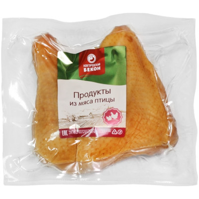 Окорочок Новгородский бекон из мяса цыплёнка-бройлера копчёно-варёный Высший сорт