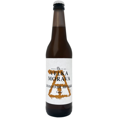 Пиво светлое Velka Morava Золотой Ярлык фильтрованное непастеризованное 5.4%, 500мл