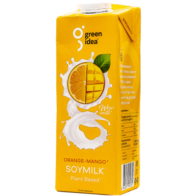 Напиток соевый Green Idea Апельсин-манго с соком стерилизованный, 1л
