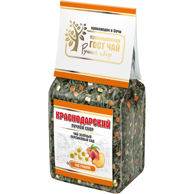 Чай Краснодарский Ручной Сбор Персиковый сад зелёный, 100г