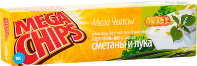 Чипсы картофельные Mega Chips со вкусом сметаны и лука, 100г