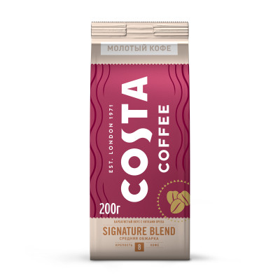 Кофе Costa Coffee Signature Blend Средняя обжарка, молотый, 200г