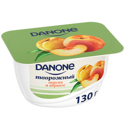 Продукт Danone творожный с персиком и абрикосом 3.6%, 130г