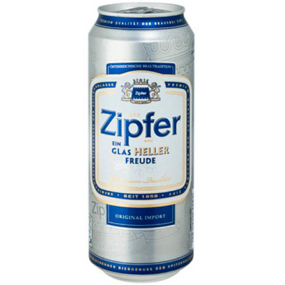 Пиво Zipfer Glas Heller Freude светлое фильтрованное пастеризованное 5.4%, 500мл