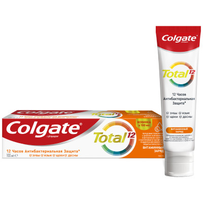 Зубная паста Colgate Total 12 Витаминный заряд для комплексной защиты всей полости рта, 100мл