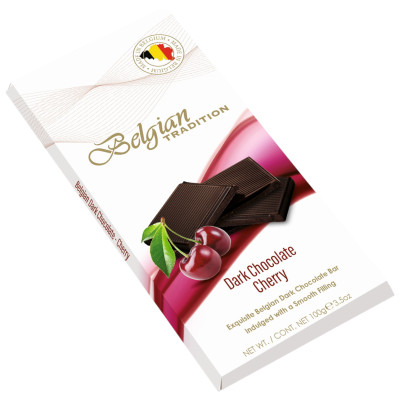 Шоколад тёмный Belgian Tradition с вишней, 100г