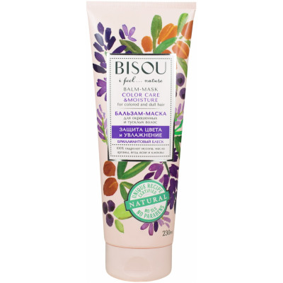 Бальзам-маска Bisou Защита Цвета и Увлажнение для окрашенных и тусклых волос, 230мл