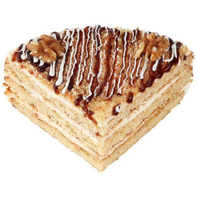 Торт песочный Север-Метрополь Медово-сметанный с грецкими орехами, 250г