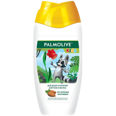 Гель для душа Palmolive Kids детский от 3 лет с маслом миндаля для тела и волос, 250мл