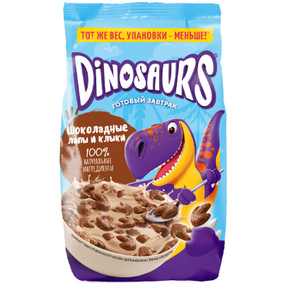 Завтрак готовый Kellogg’s Dinosaurs Шоколадные лапы и клыки, 220г