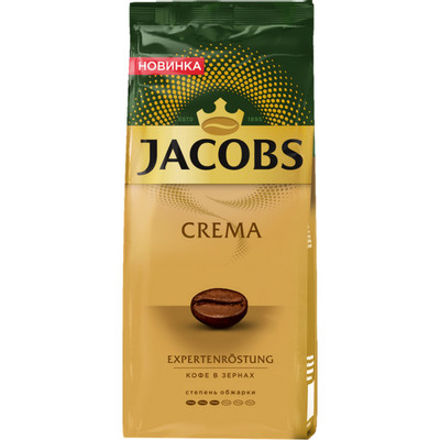 Кофе Jacobs Crema натуральный жареный в зёрнах, 230г