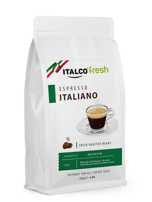 Кофе Italco Эспрессо италиано жареный в зёрнах, 375г