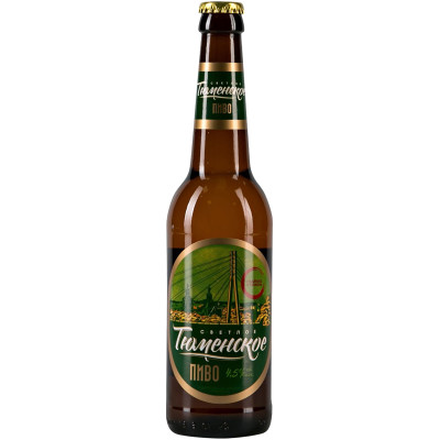 Пиво Тюменское светлое фильтрованное 4.5%, 450мл