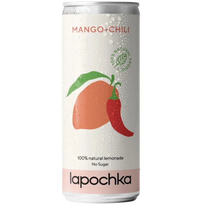 Напиток безалкогольный Lapochka манго-перец чили среднегазированный, 330мл