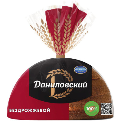 Хлеб Коломенское Даниловский бездрожжевой ржано-пшеничный нарезка, 300г