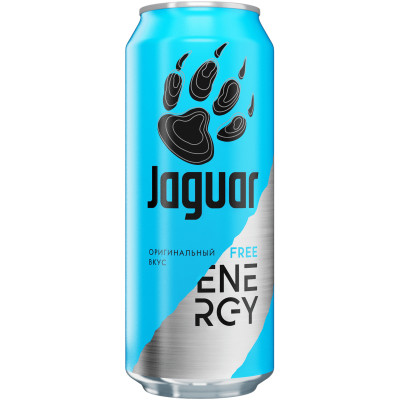 Напиток Jaguar Free безалкогольный тонизирующий энергетический газированный, 450мл
