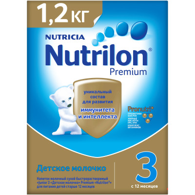 Смесь Nutrilon 3 Premium молочная с 12 месяцев, 1.2кг