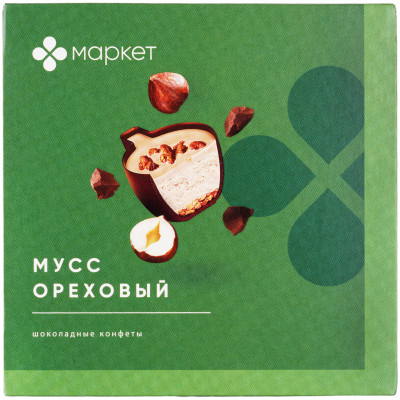 Конфеты Ореховый Мусс шоколадные в коробке Маркет, 104г
