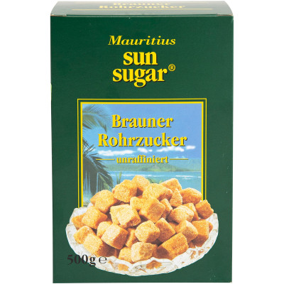 Сахар Sun Sugar коричневый тростниковый кусковой нерафинированный, 500г