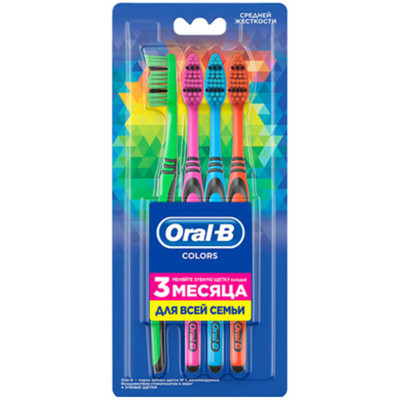 Зубная Щетка Oral-B Color Collection Средней жесткости, 4шт