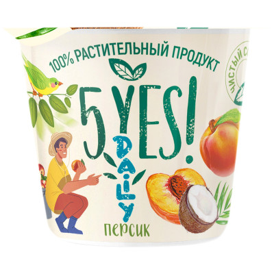 Продукт 5YES! Daily кокосовый ферментированный с персиком, 130г