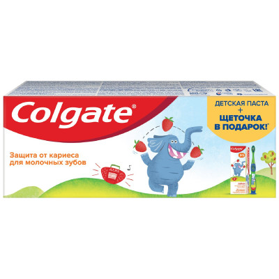 Зубная паста Colgate с фторидом + зубная щётка для детей 2-5 лет, 60мл