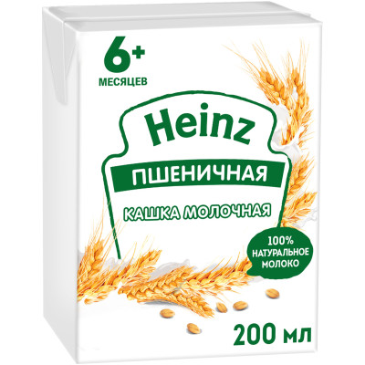Кашка Heinz пшеничная молочная  с 6 месяцев, 0.2л