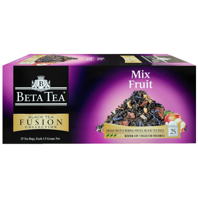 Чай Beta Tea Коллекция Фьюжн Фруктовый микс чёрный байховый, 25x1.5г