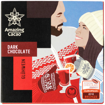 Шоколад горький Amazing Cacao с начинкой Глинтвейн 70%, 60г